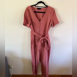 Hatch Noelle Jumpsuit - rusty peach pink color, size 2